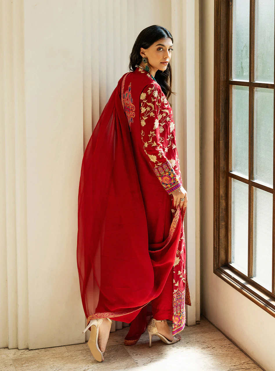 Crimson Charm Kashmiri Embroidery - Image 5