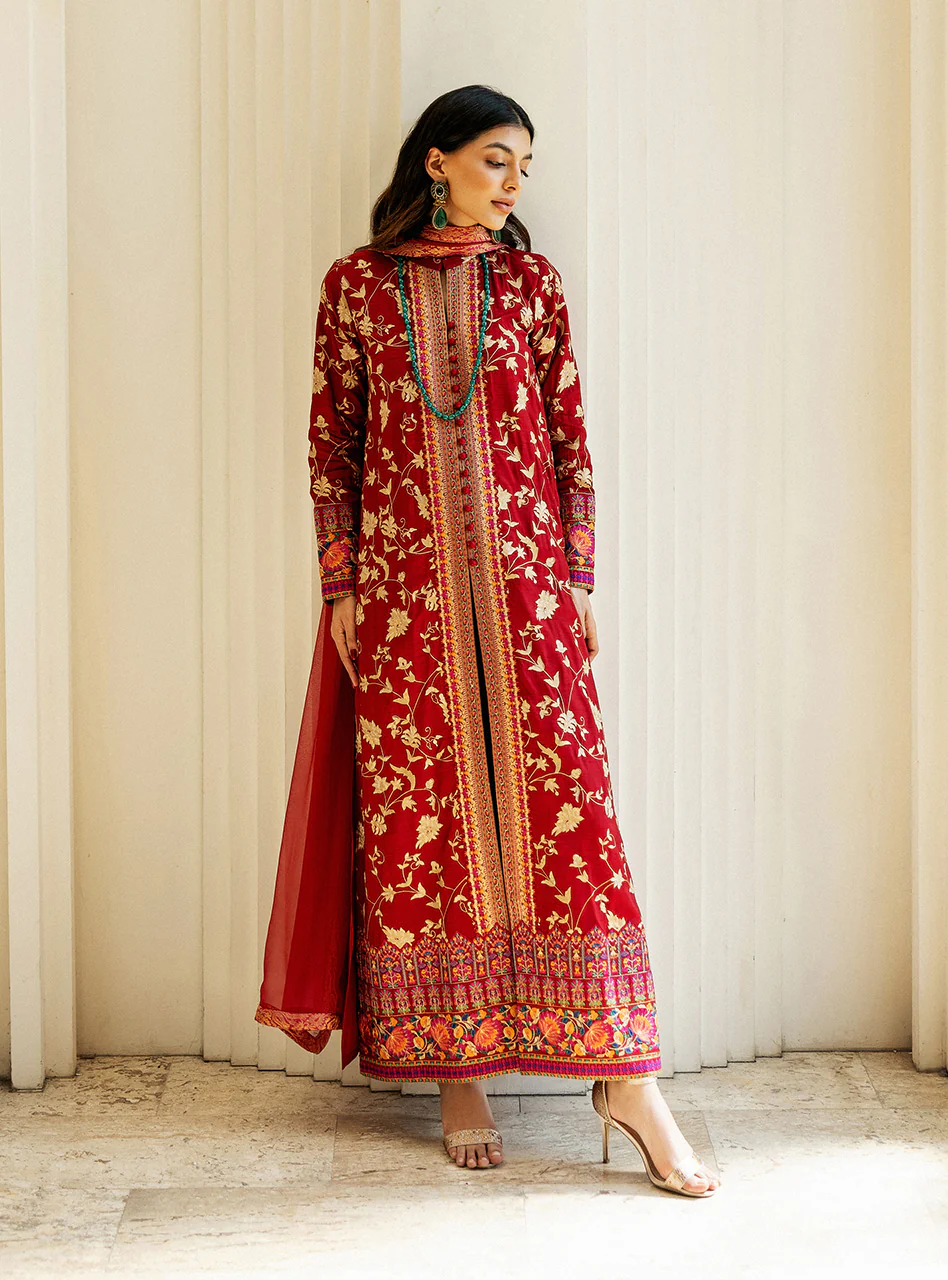 Crimson Charm Kashmiri Embroidery - Image 7